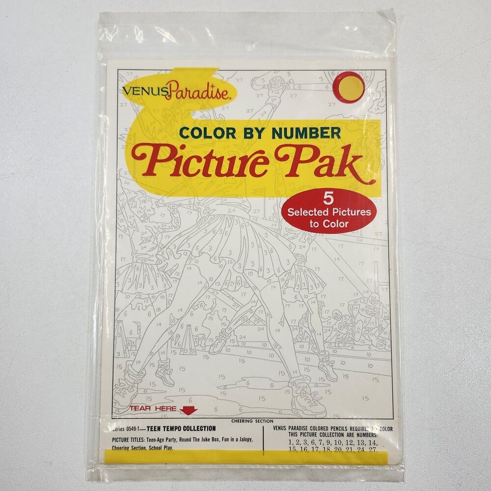Venus Paradise Color by Number Picture Pak 0549-1 Teen Tempo Collection Vintage